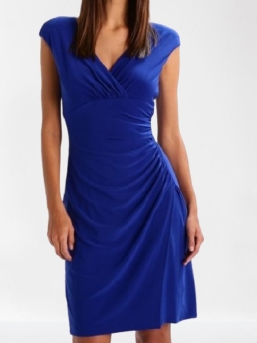 Ralph Lauren Royal Blue Draped Midi Dress